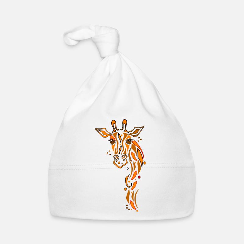 Girafe - Bonnet bio Bébé - blanc