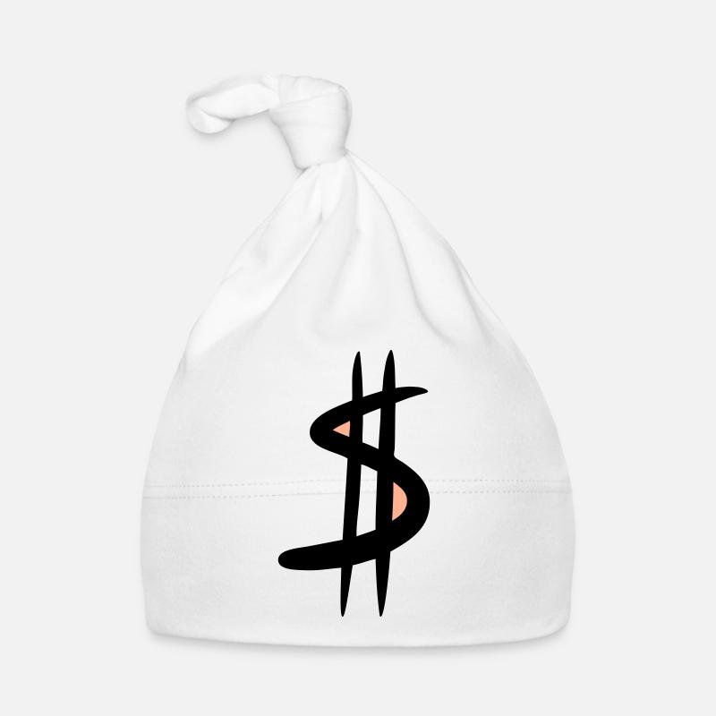 Dollar Sign / $ Dollar Symbol, Drawing Organic Baby Cap