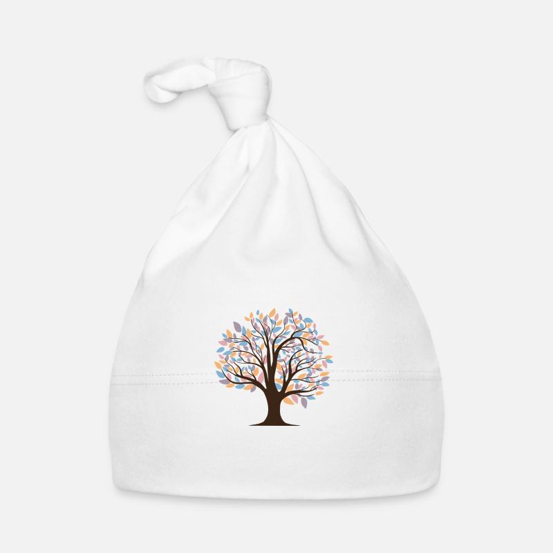Baum - Baby Bio-Mütze - Weiß