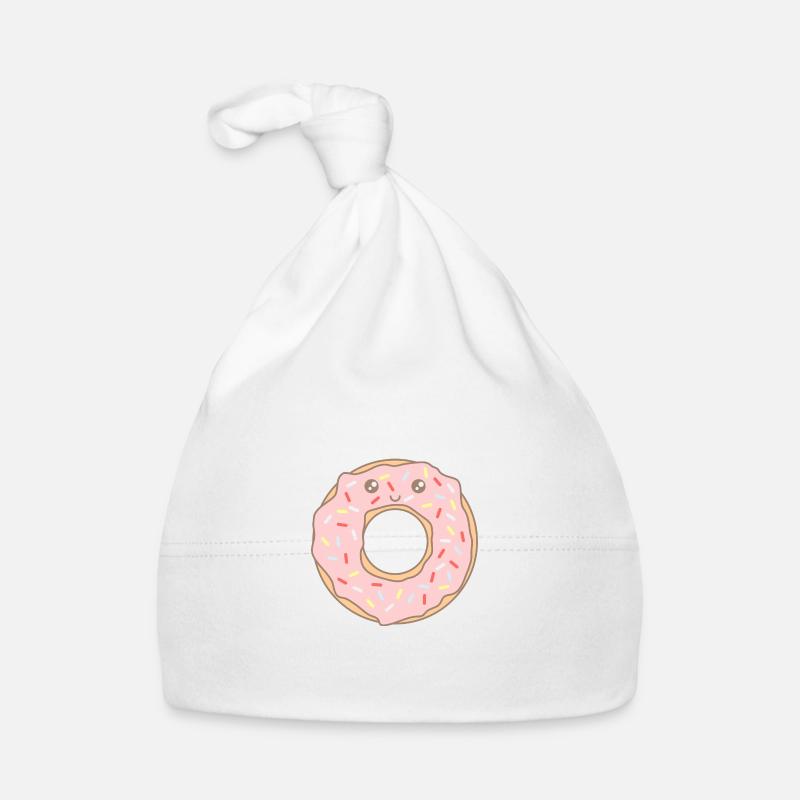 Doux mignon doux manger donut avec visage Bonnet bio Bébé