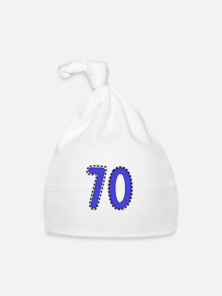 70. 70 YEARS. 70th ANNIVERSARY. 70 YEARS ANNIVERSARY. - Organic Baby Cap - white - Front