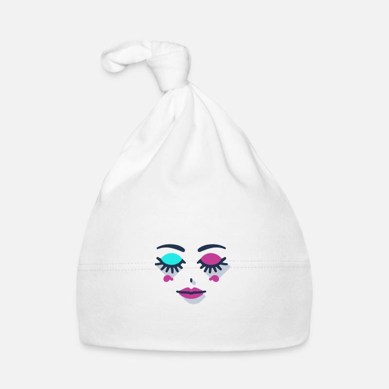 Yeux Dormants Visage Féminin Abstrait Bonnet bio Bébé