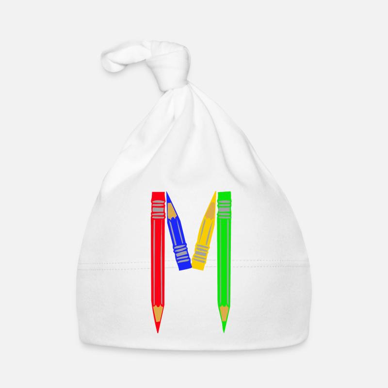 crayons de couleur m - Bonnet bio Bébé - blanc