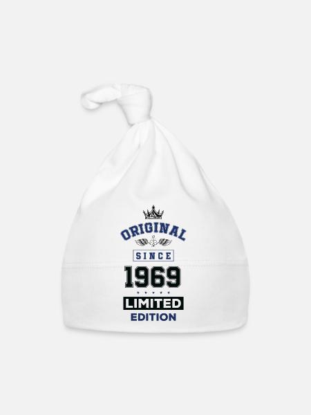 1969 limited edition birthday - Organic Baby Cap - white - Front
