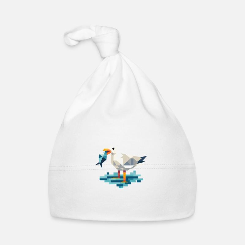 Moin Nordsee Vogel Möwe Polygon Fisch Angler Pier Baby Bio-Mütze