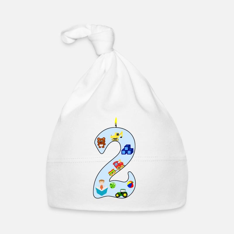 Zweiter Geburtstag Bagger Trecker Geschenk 2 Jahre Baby Bio-Mütze