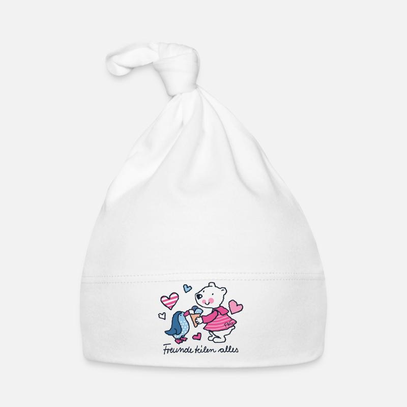Friends share everything - Organic Baby Cap - white