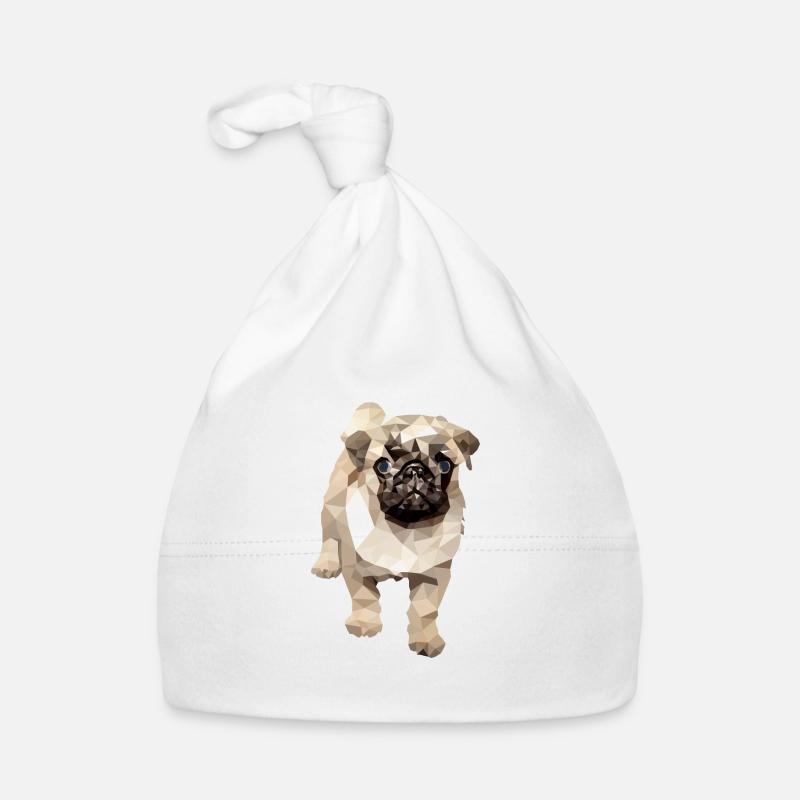 Pug polygon dog Organic Baby Cap
