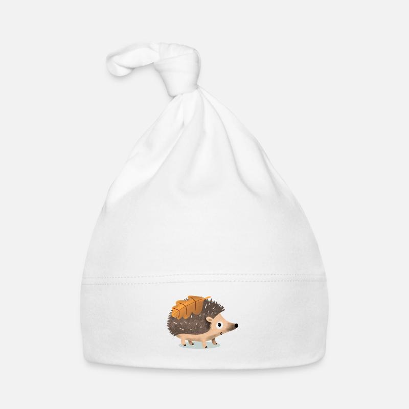 HerbstIgel mit Eichenblatt Baby Bio-Mütze