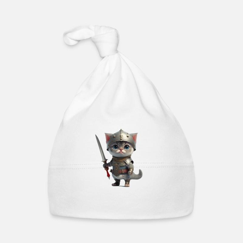 Cat as a knight Organic Baby Cap