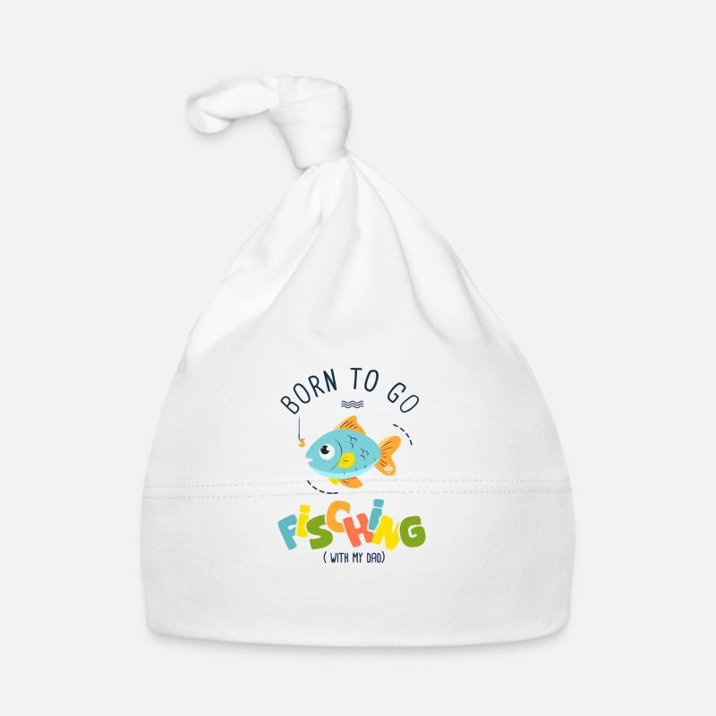 né pour aller à la pêche avec mon papa Bonnet bio Bébé