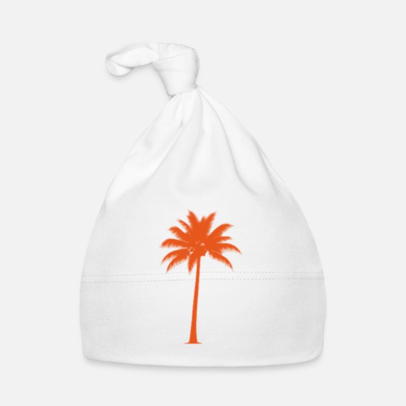 Silhouette de palmier au coucher du soleil Bonnet bio Bébé