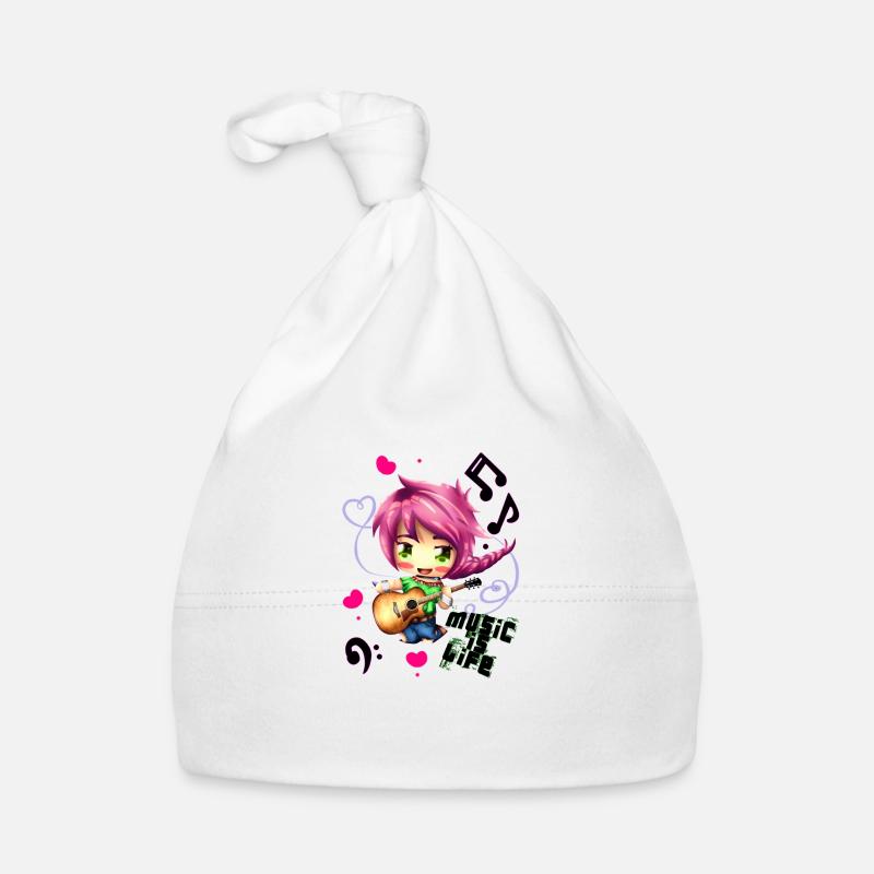 La musique c'est la vie - Bonnet bio Bébé - blanc