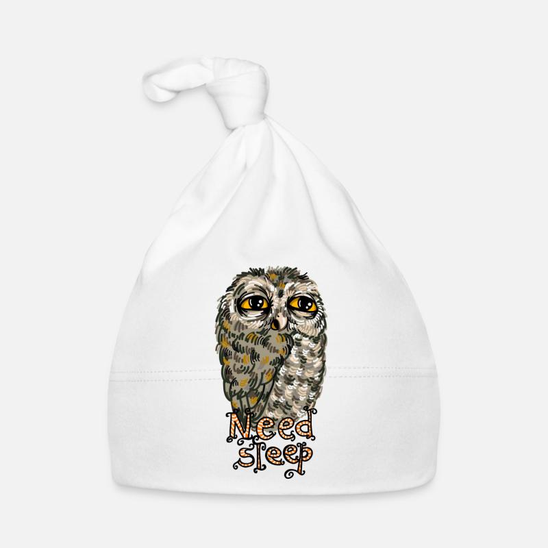 Müde Eule braucht schlaf Baby Bio-Mütze