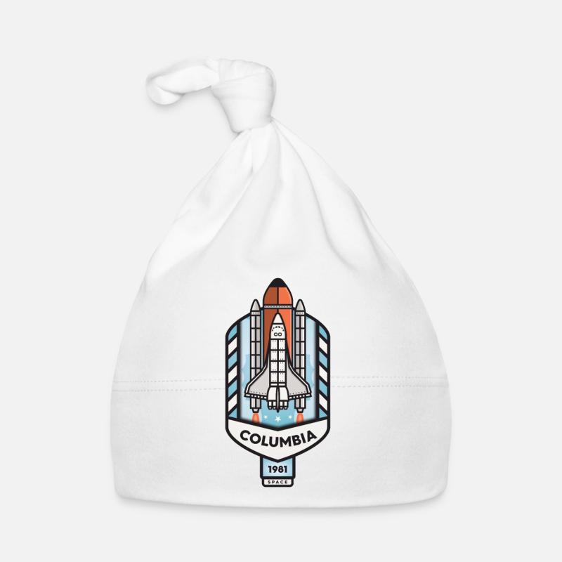Columbia Space Shuttle - Organic Baby Cap - white