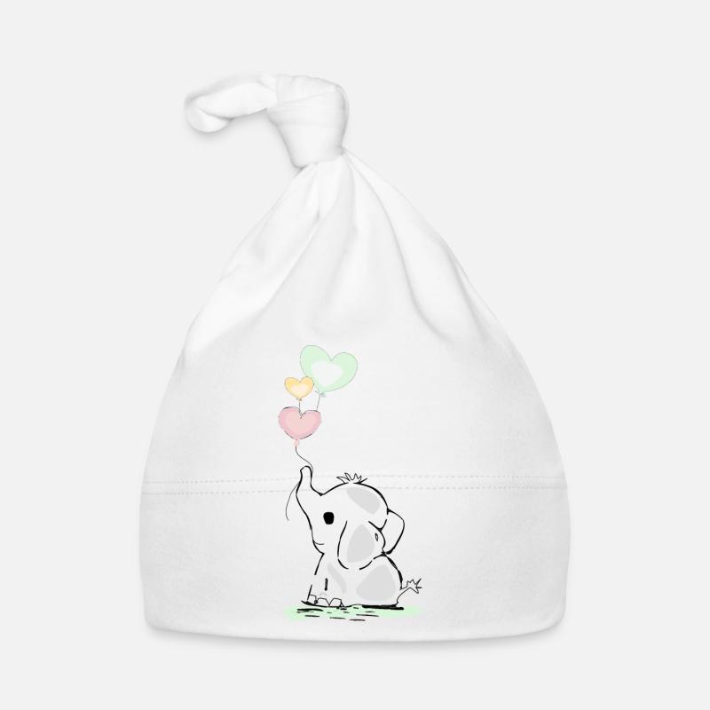 Elephant with balloons Organic Baby Cap