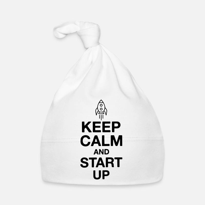 Keep calm and start up | Startup rocket foundation Organic Baby Cap