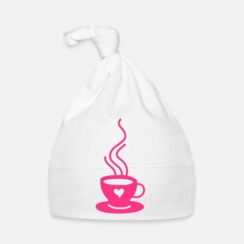 Tasse à café amour - Bonnet bio Bébé - blanc