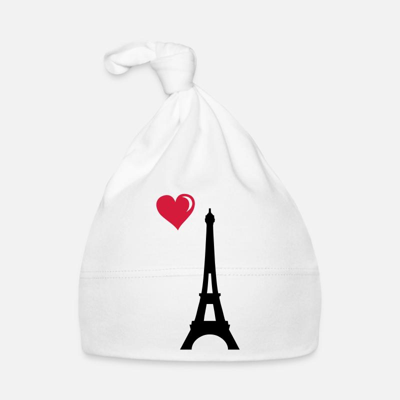 tour Eiffel love - Bonnet bio Bébé - blanc
