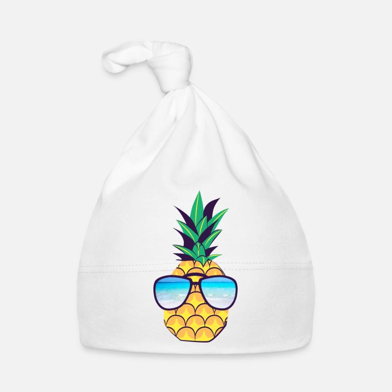 Ananas mit Brille Baby Bio-Mütze