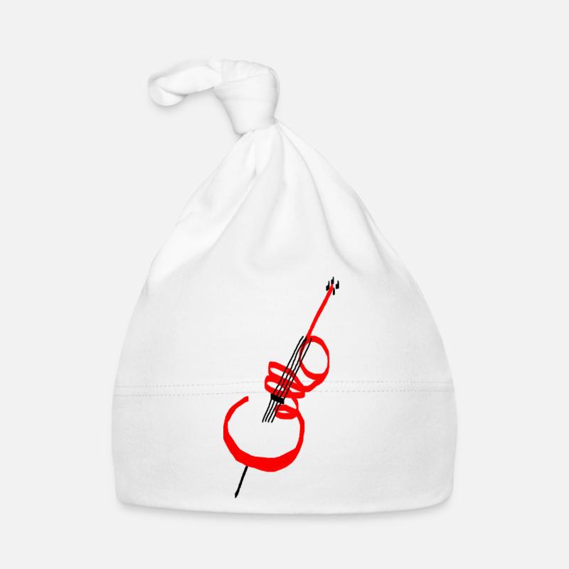 Lettrage violoncelle rouge Bonnet bio Bébé