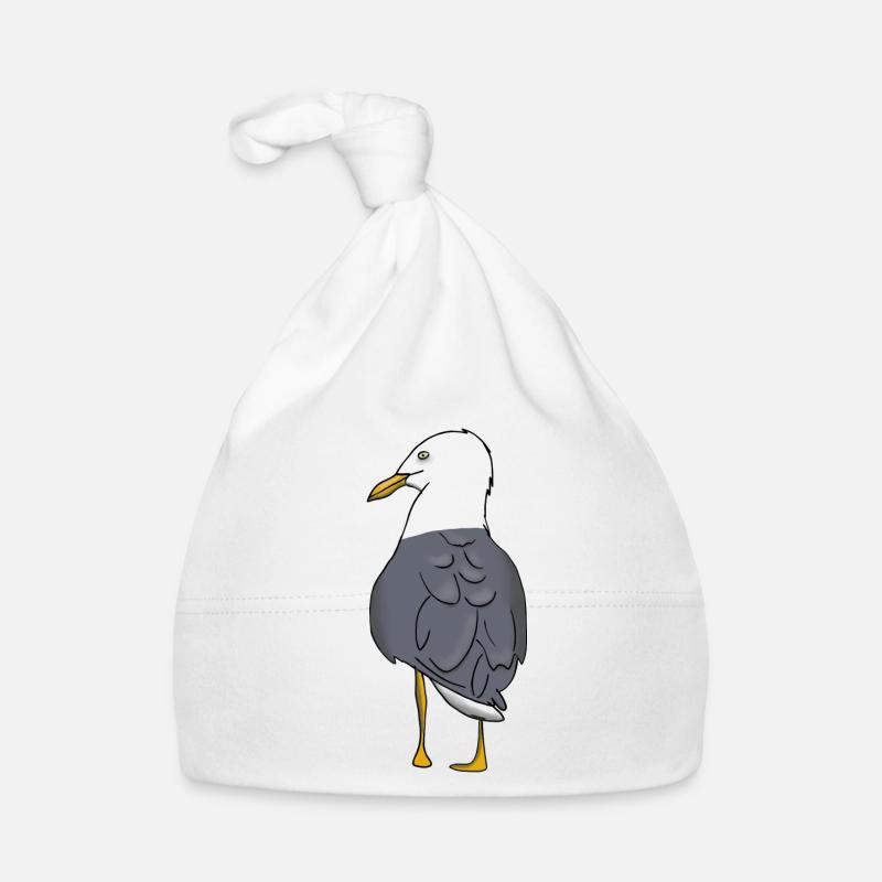 Möwe - Baby Bio-Mütze - Weiß