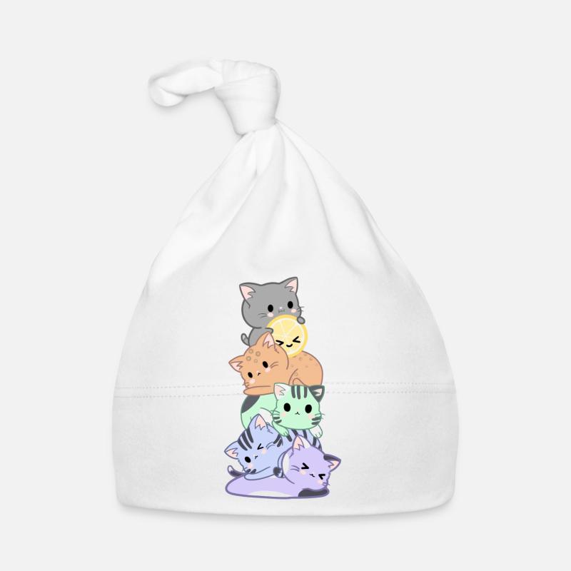 Rainbow Cat Bunch Organic Baby Cap