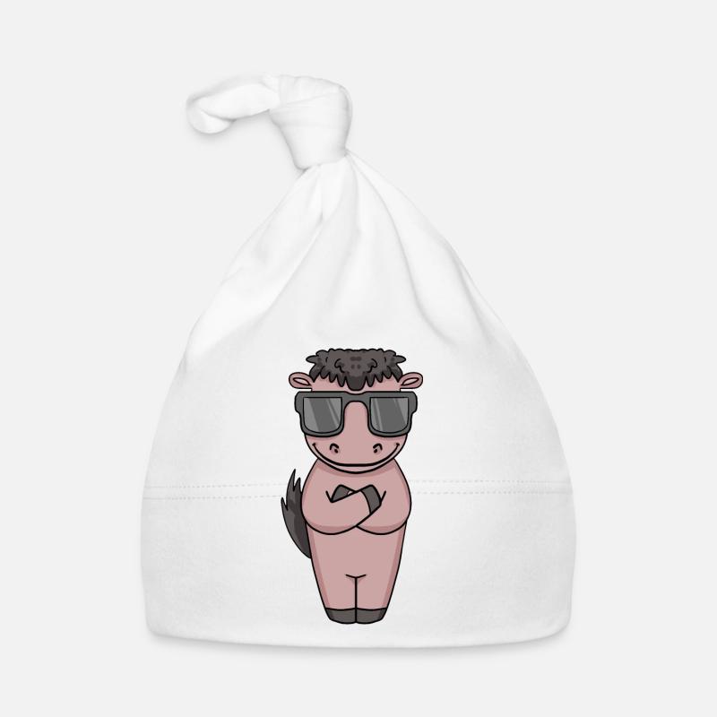 Cheval avec lunettes de soleil Bonnet bio Bébé