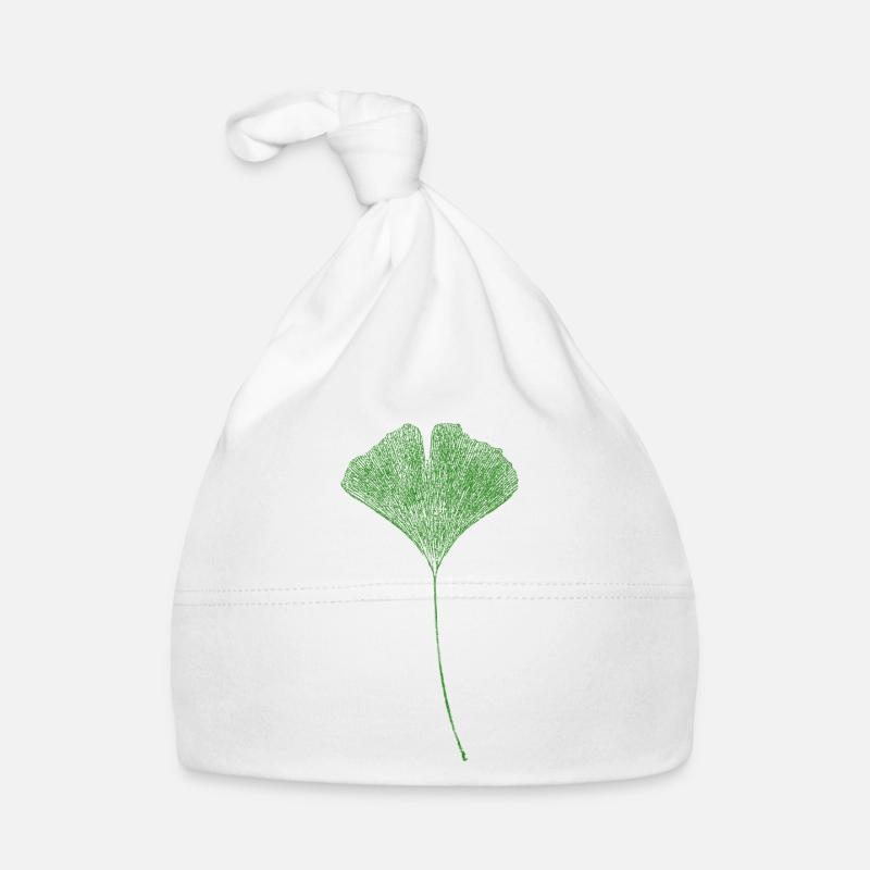 Ginkgo Leaf / Impression NATURELLE Bonnet bio Bébé
