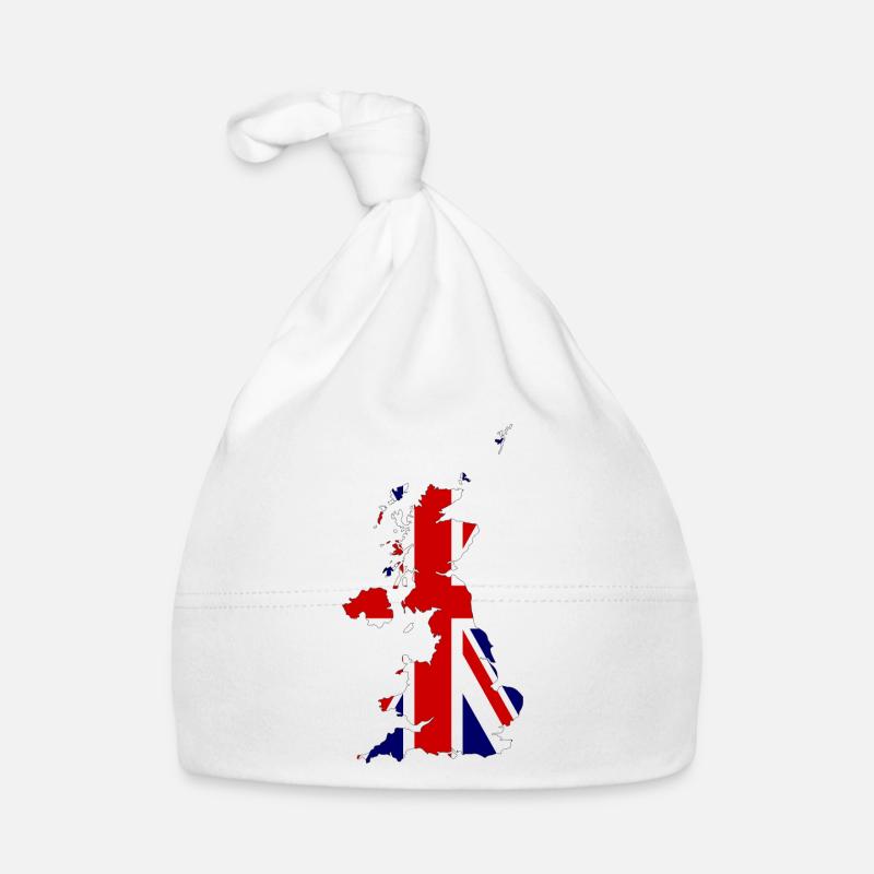 Carte du Royaume-Uni Silhouette et drapeau Bonnet bio Bébé