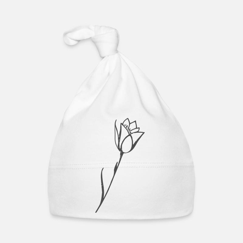 Tulipe dessin motif fleuri uni Bonnet bio Bébé