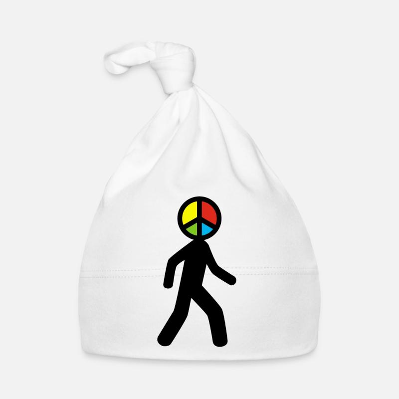 Mann des Friedens (schwarz) Baby Bio-Mütze