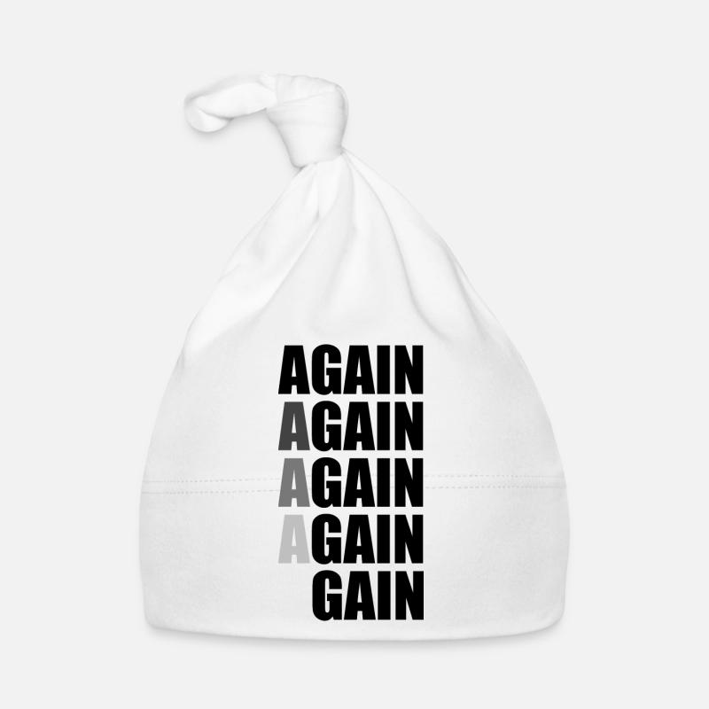 Again Again Again Again Gain - Organic Baby Cap - white