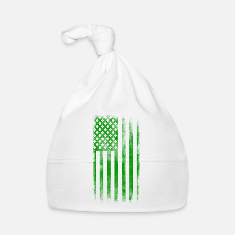 Drapeau de la Saint-Patrick irlandais américain lavé Bonnet bio Bébé