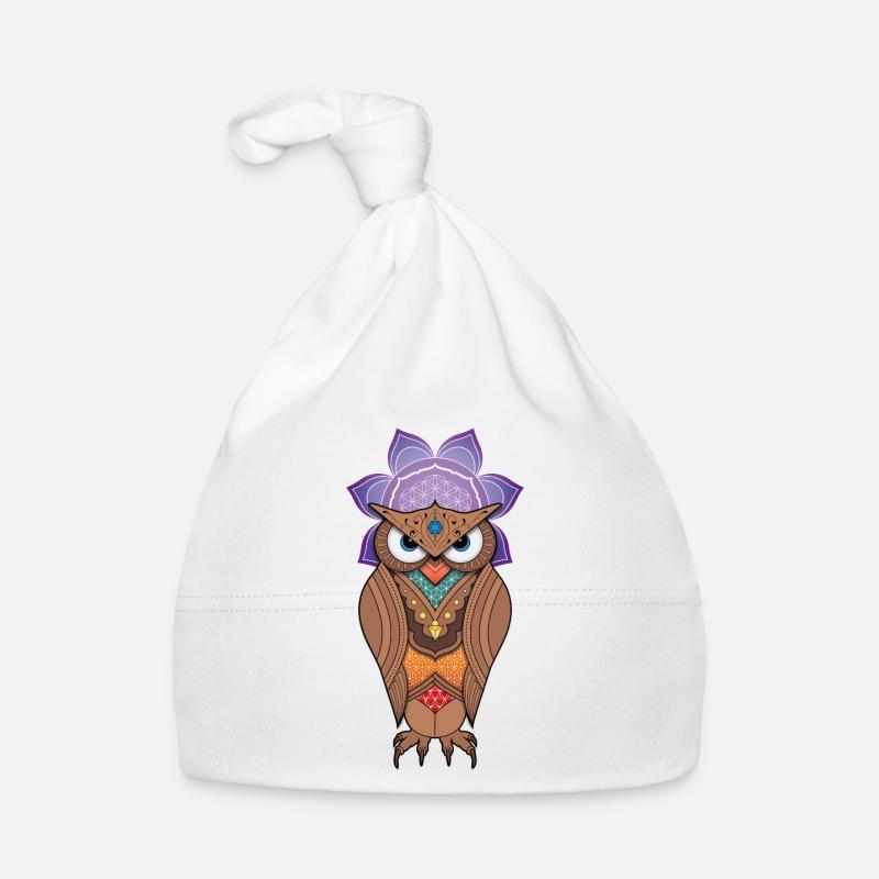 Hibou - Bonnet bio Bébé - blanc