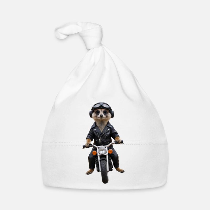 Biker Erdmännchen Baby Bio-Mütze