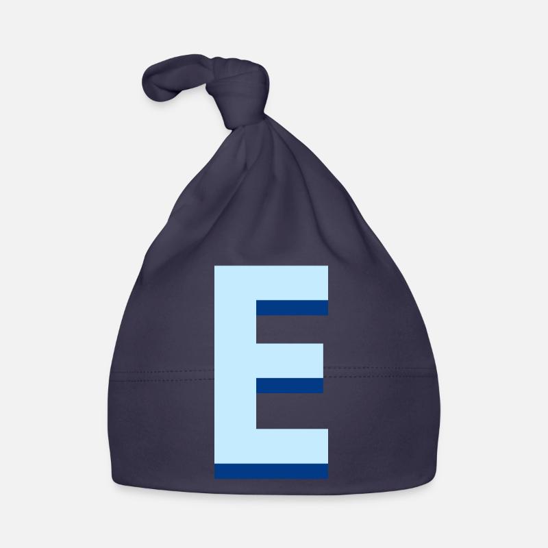 Lettre e bleu pop et moderne Bonnet bio Bébé