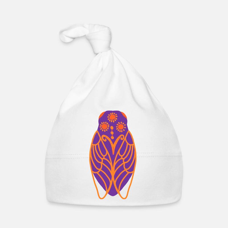 Cigale ensoleillée - Bonnet bio Bébé - blanc
