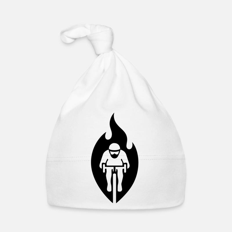 Road cyclists in flames – stylized logo Organic Baby Cap