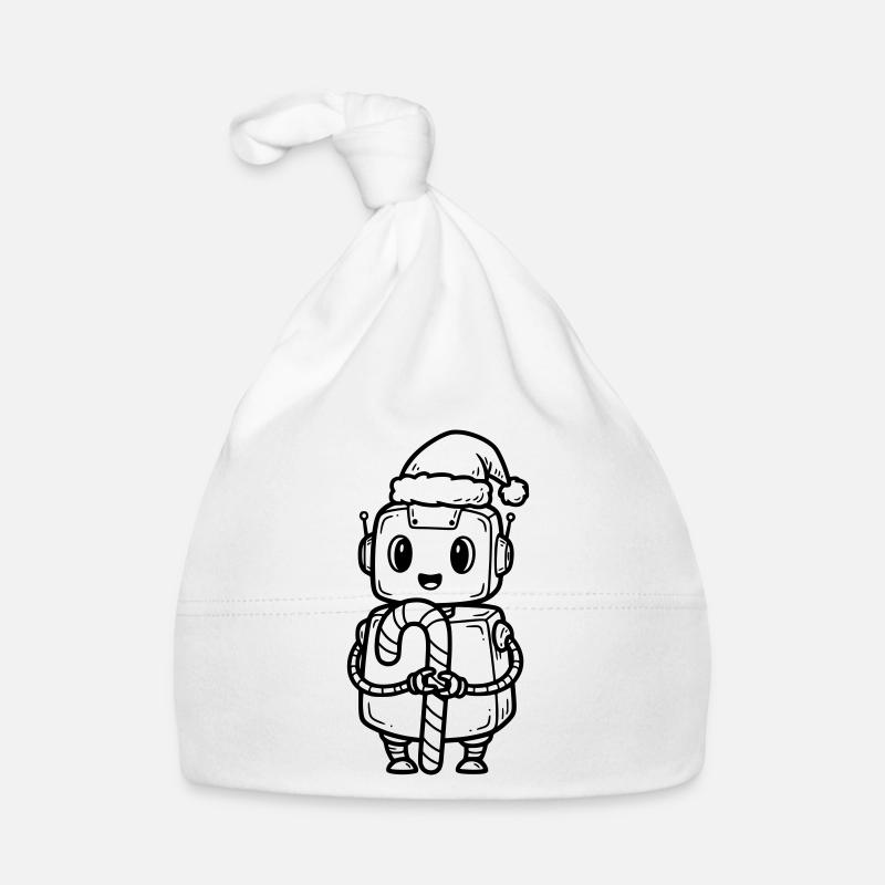 Süßer Weihnachtsjunge mit Geschenk Baby Bio-Mütze