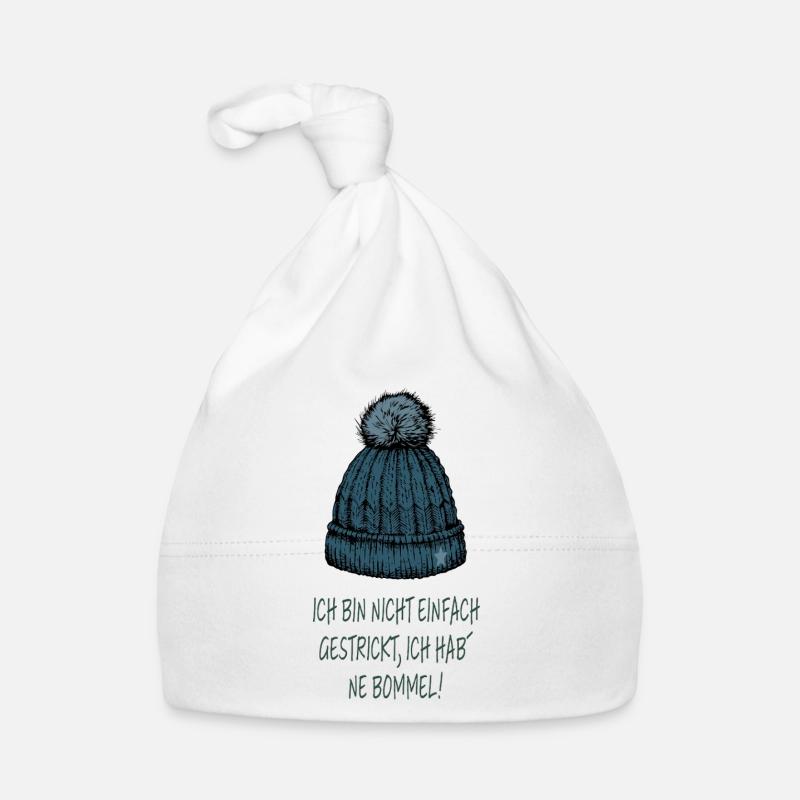 Je ne suis pas juste tricotée – pompon disant Bonnet bio Bébé