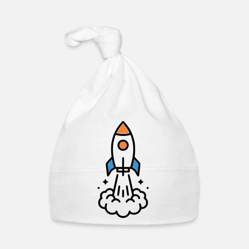 Rocket Launch Space Comic Organic Baby Cap