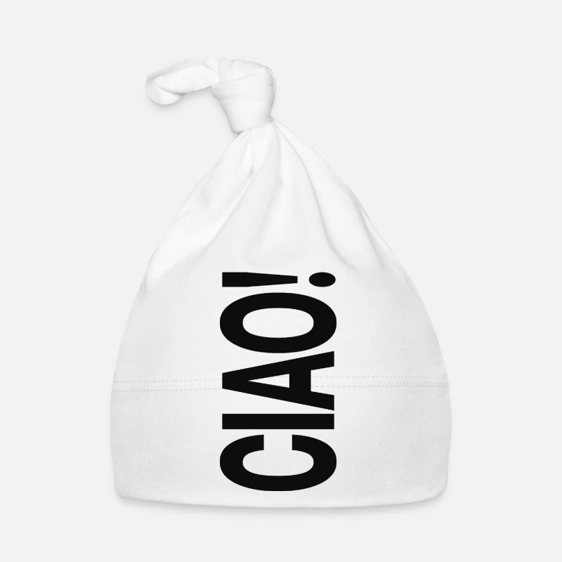 Ciao Typografie Statement Design Baby Bio-Mütze