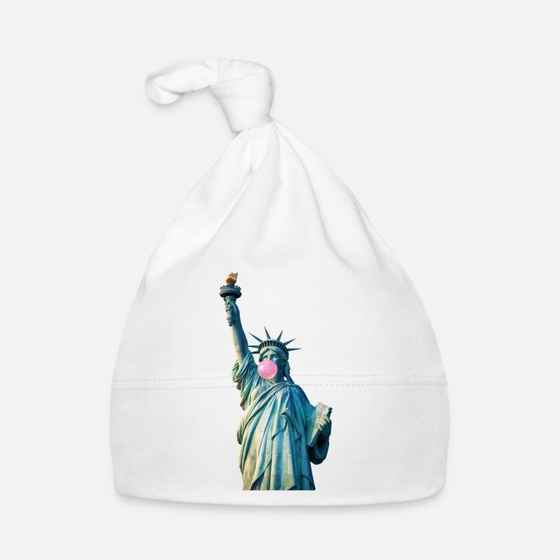 La Statue de la Liberté mâche du chewing-gum Bonnet bio Bébé