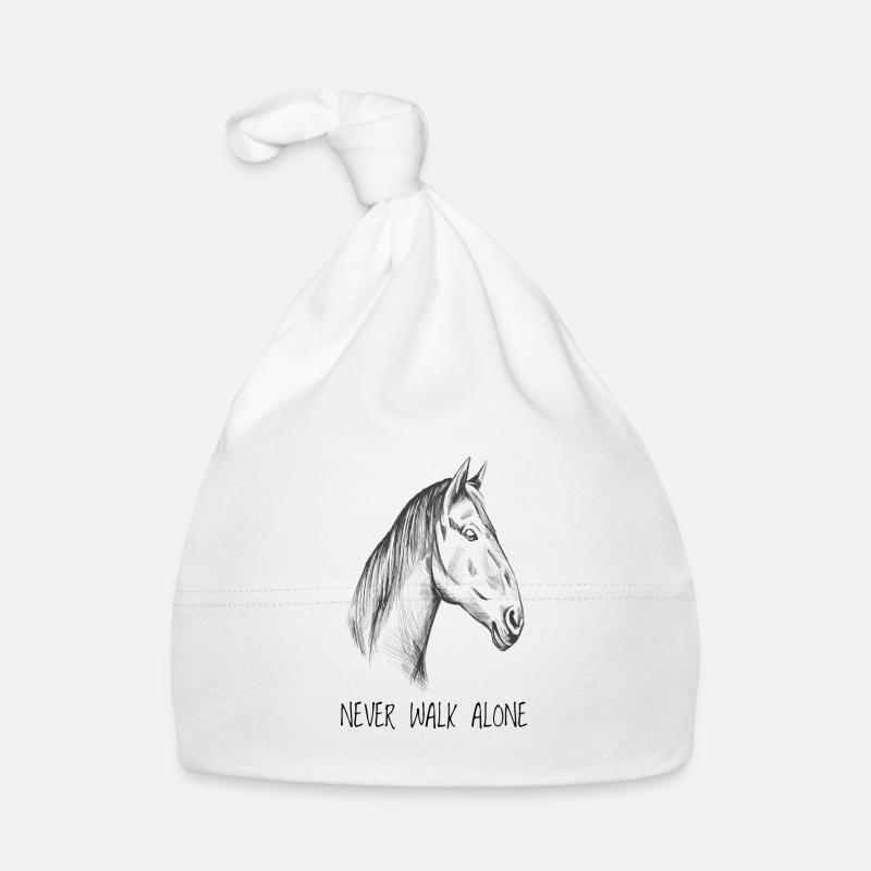 Cheval cheval écurie cheval cheval cheval cavalière - Bonnet bio Bébé - blanc