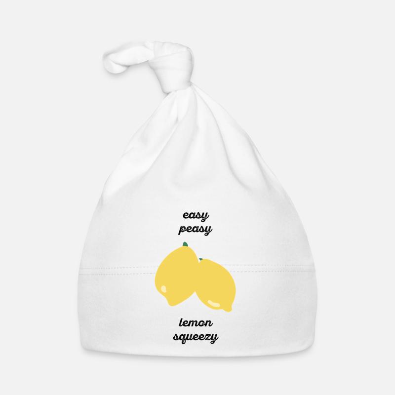 Easy Peasy Lemon Squeezy - Geschenkidee - Geschenk - Baby Bio-Mütze - Weiß