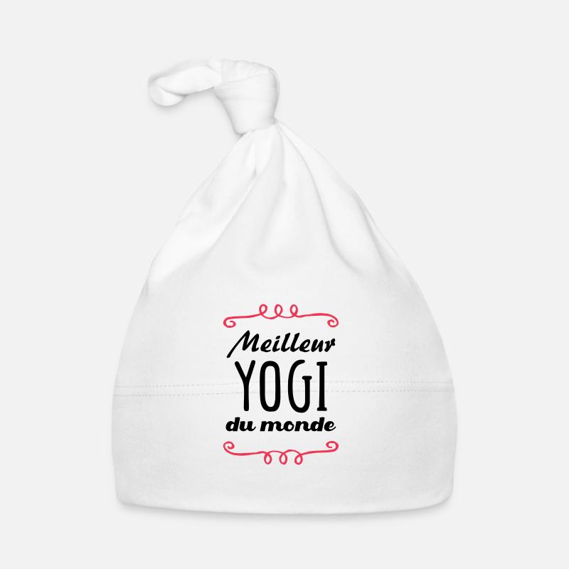 Meilleur Yogi du monde / Yoga - Bonnet bio Bébé - blanc