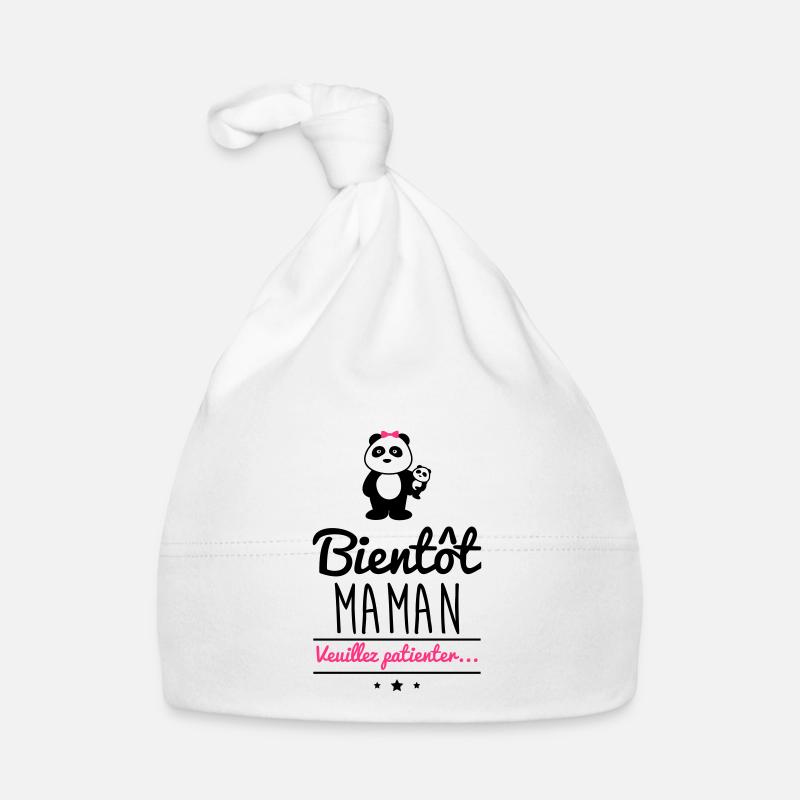 Bientôt maman, future mère, Grossesse - Bonnet bio Bébé - blanc