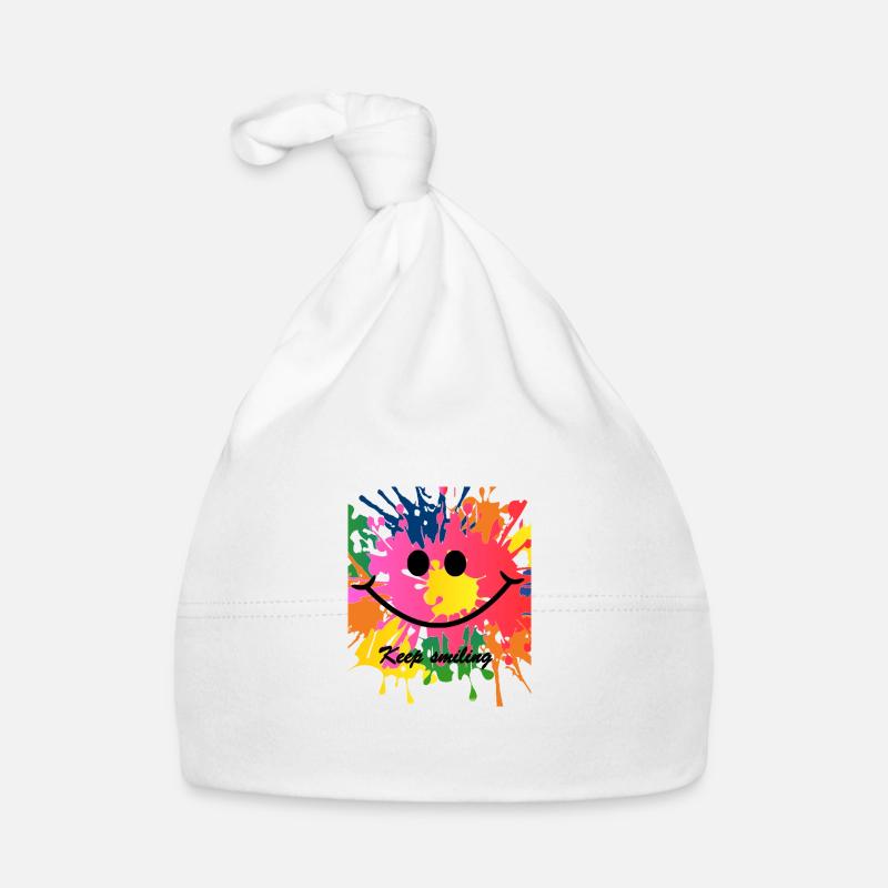keep smiling splash colorful joy Organic Baby Cap