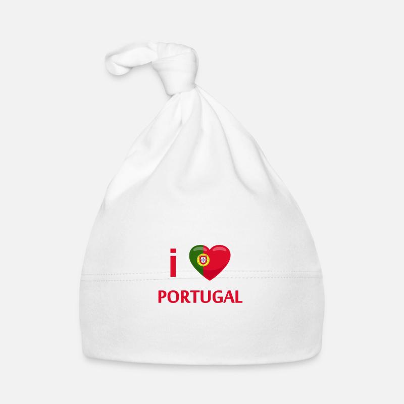 Drapeau Portugal - Bonnet bio Bébé - blanc